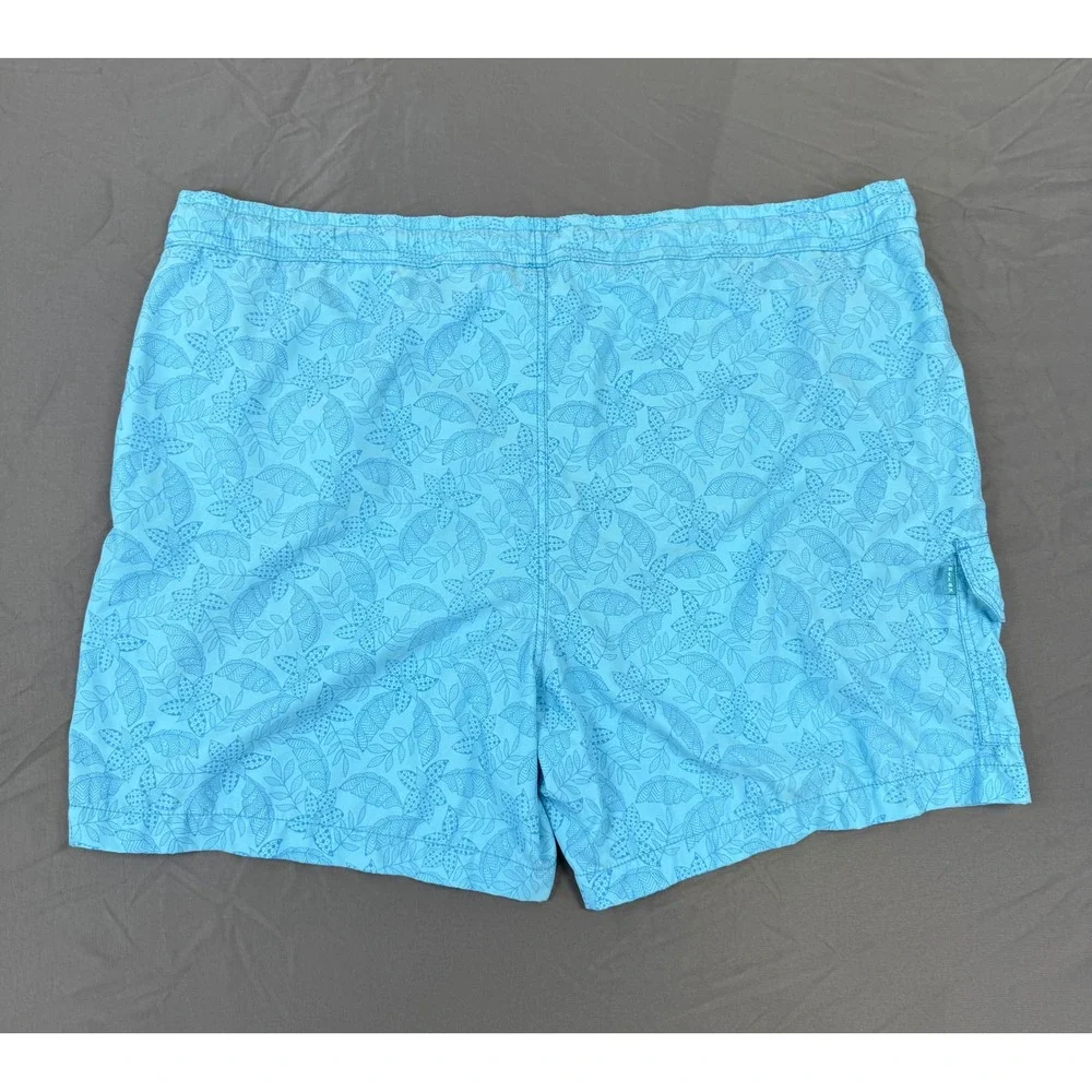 Tommy Bahama Relax Mens XL Swim Trunks Blue Floral Cargo Pocket‎ Mesh Lined